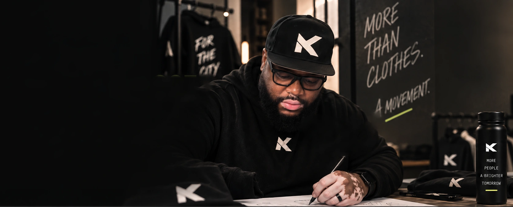 Apostle and Pastor Sheldon Harris sketching designs in his Kairos studio